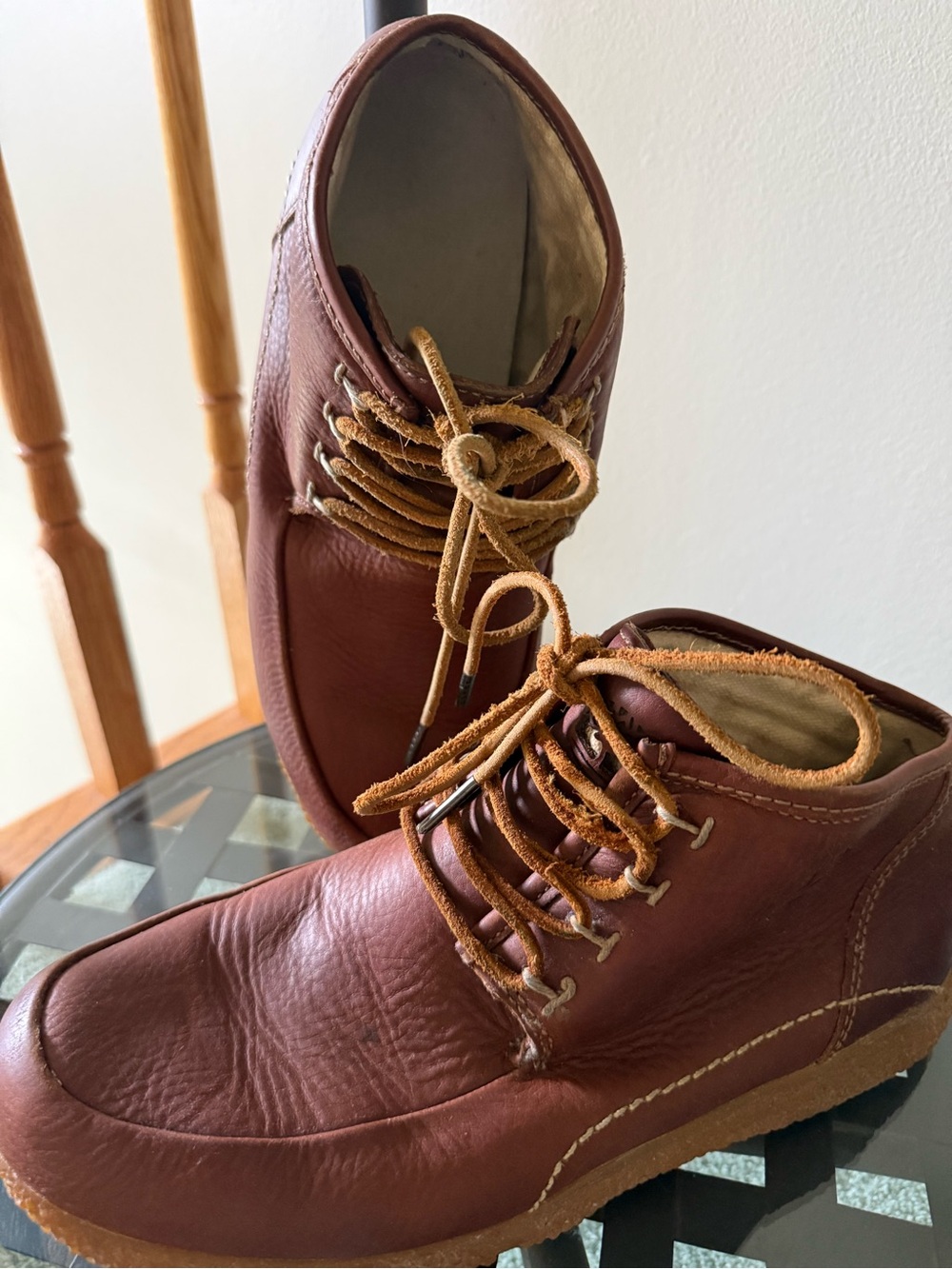 Timberland Brown Leather Lace-Up Casual Shoes with Tan Laces